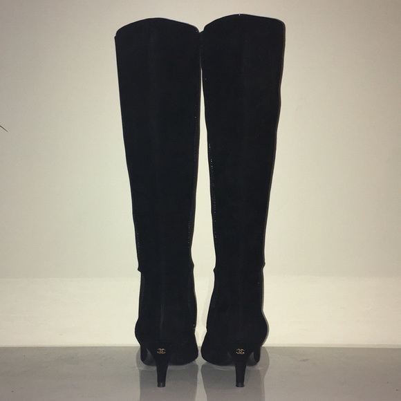 Chanel black suede boots. - Picture 3 of 7